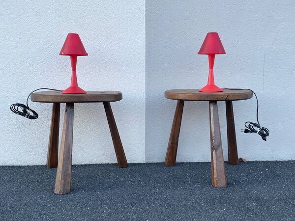 Tabouret tripode français brutaliste