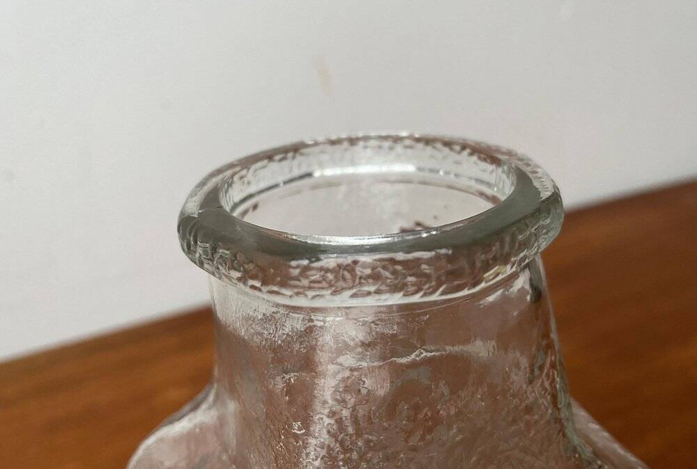 Vintage German glass vase model on the rocks by Lars Hellsten for Walther Glas, 1970s.