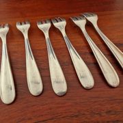 Christofle - Set of 6 Dax model cake forks in silver-plated metal