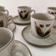 Set de 6 grandes tasses en grès de l'Arnon vintage