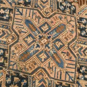 Navy Blue & Peach Oriental Persian Rug, Oriental Pattern Living Room Decor