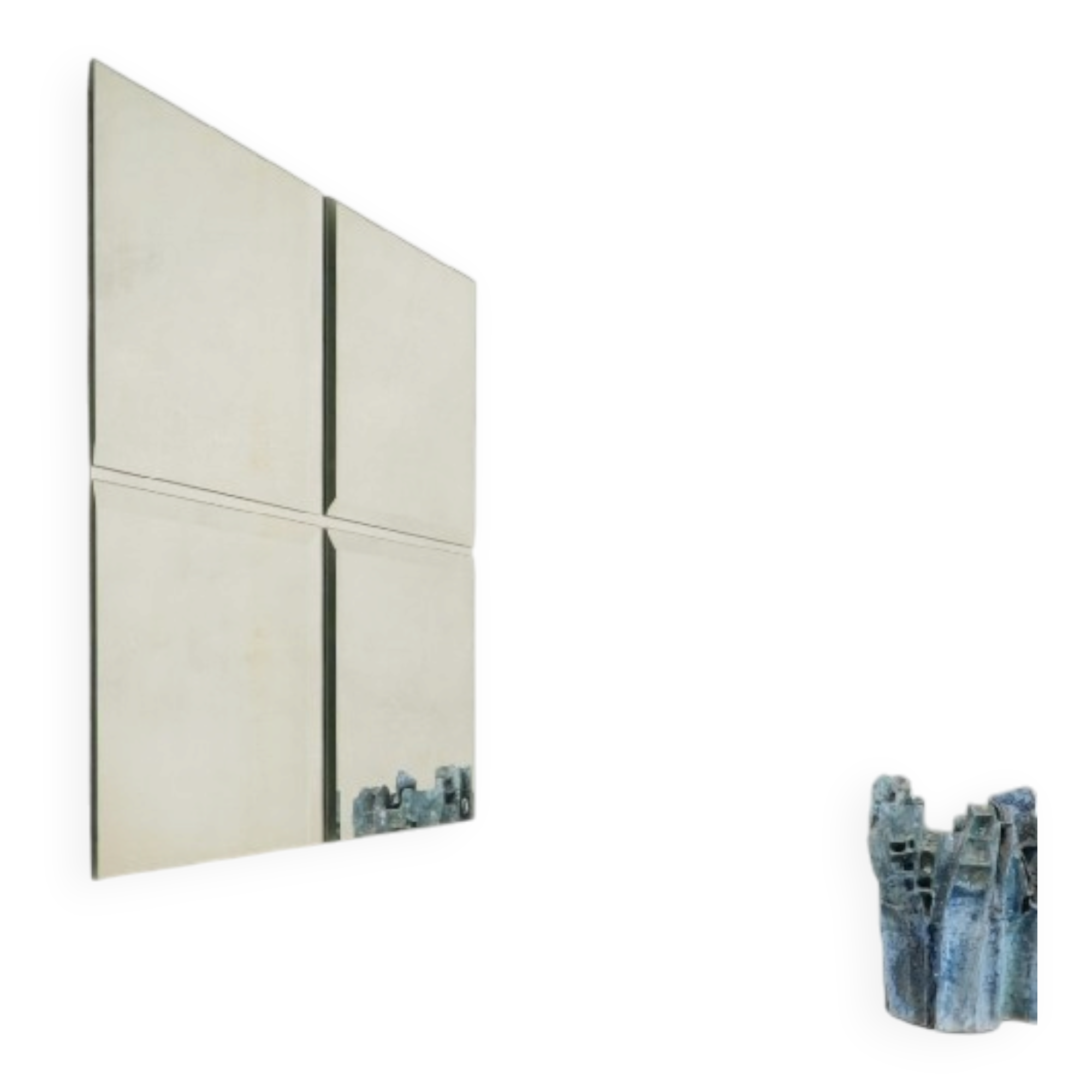 Michel Martens, Minimalist Glass Art Mirror 'Squares'