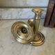 Pair of fluted column candlesticks in brass