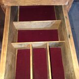 A schoolmaster's desk and chairs