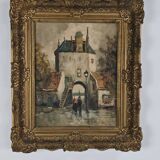 19th-century oil painting – City gate of Harderwijk, The Netherlands