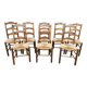 8 antique Vendée straw chairs in solid cherry wood.