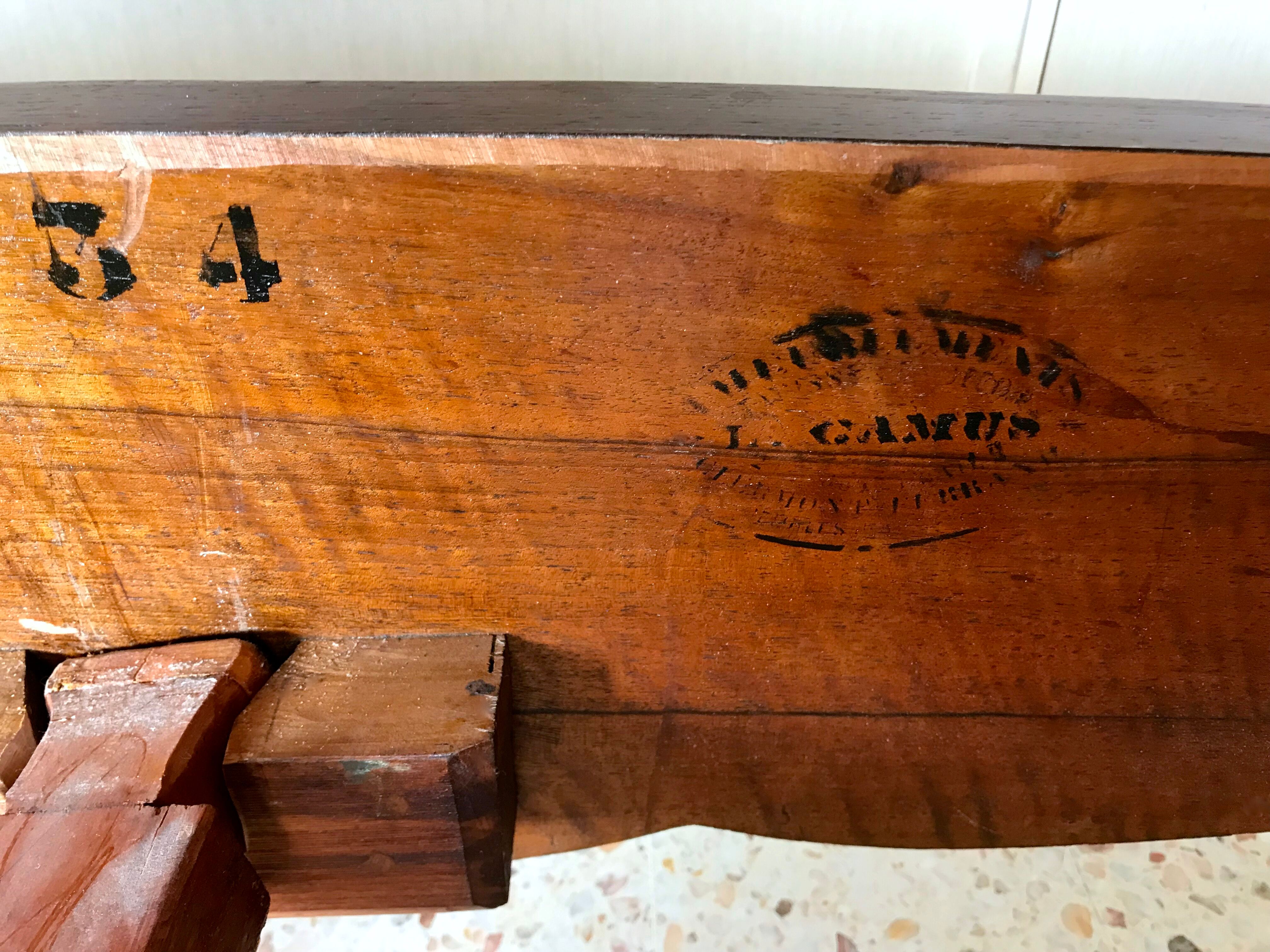 Old wooden bed nineteenth century rocaille style sign camus clermont ferrand