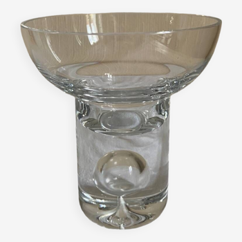 Crystal candle holder, foot decorated with a drop