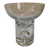 Bougeoir en cristal, pied décoré d’une goutte