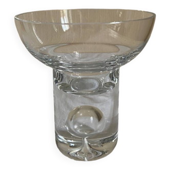 Crystal candle holder, base decorated with a drop