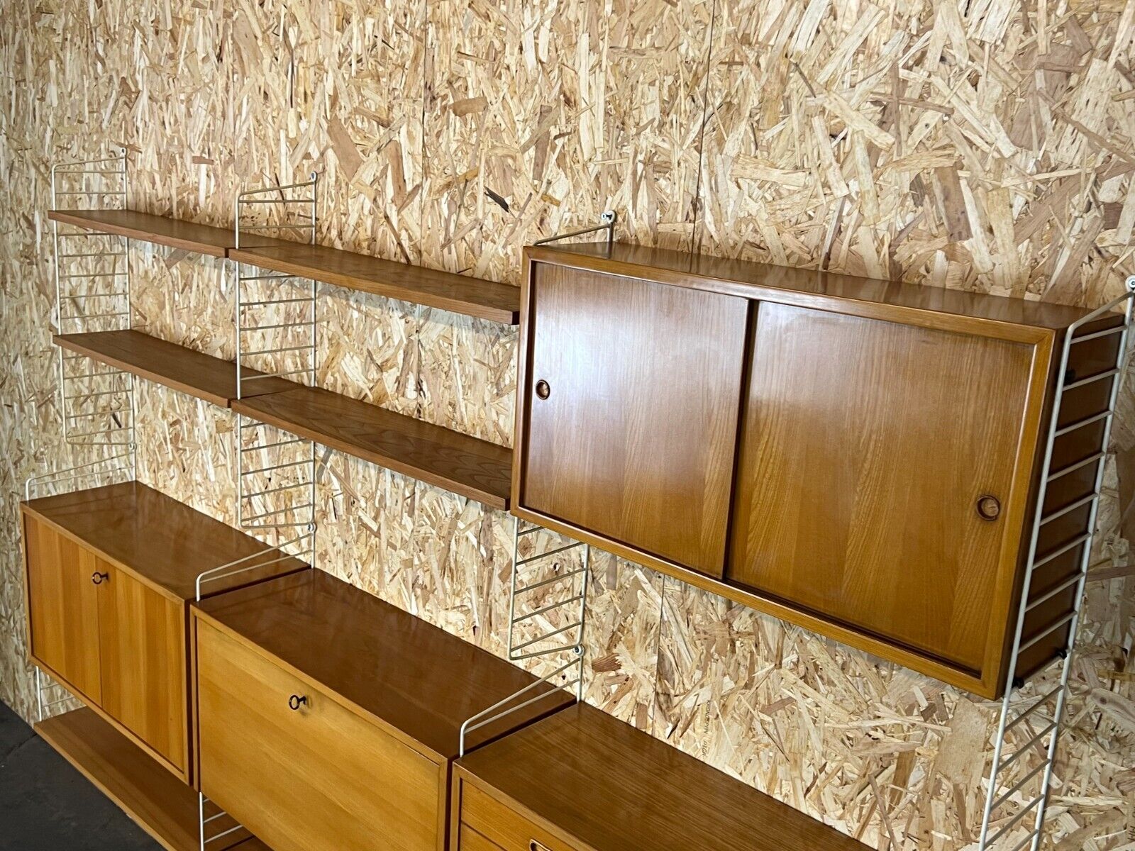 60s 70s teak string shelf module by Kajsa & Nils "Nisse" Strinning Sweden 60s