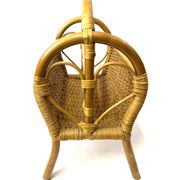 Porte revue en rotin et bambou vintage