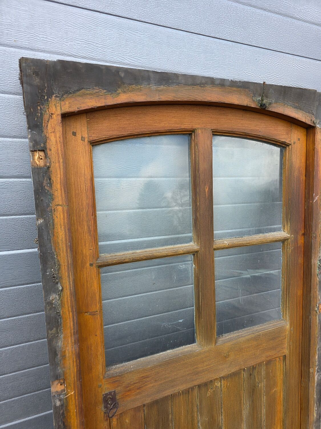 Old fir door, with frame
