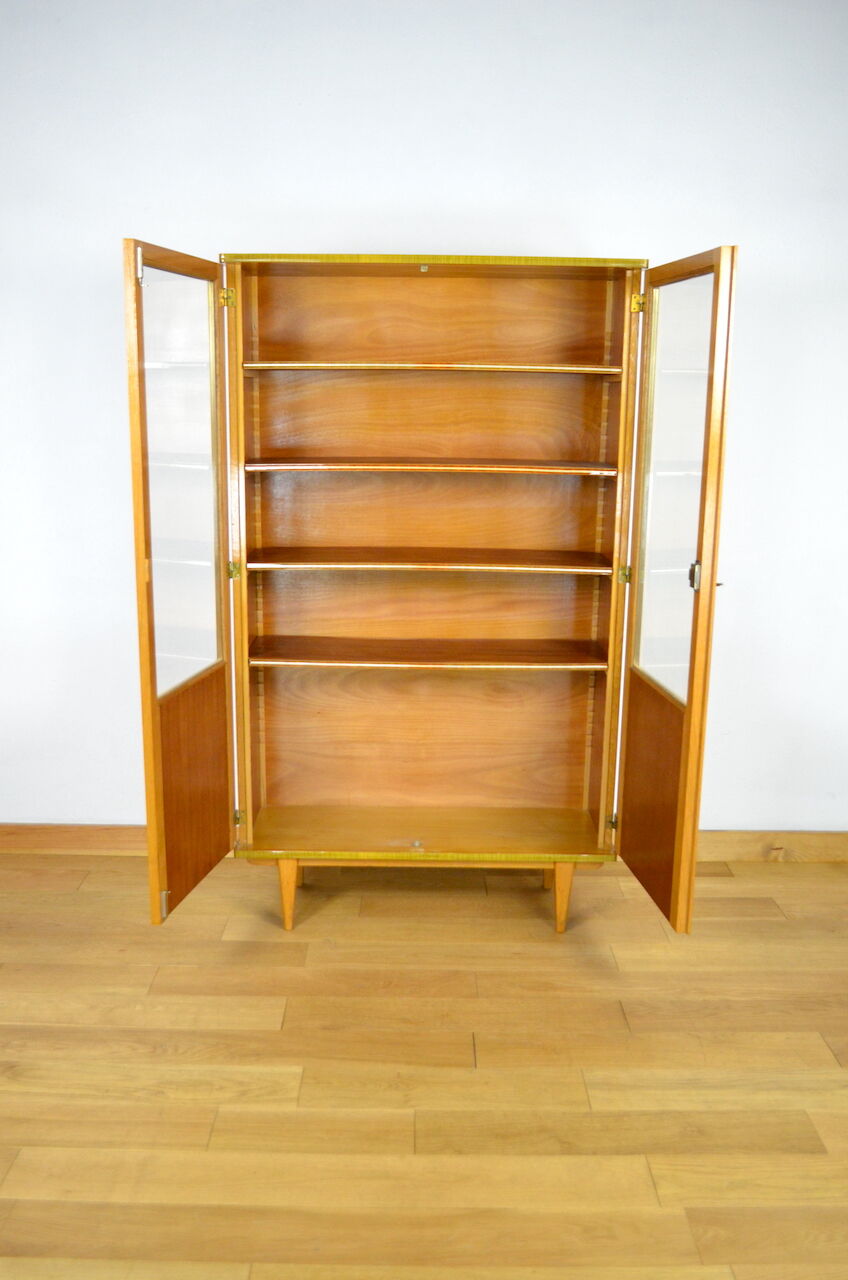 Vintage blond oak glazed library 1950