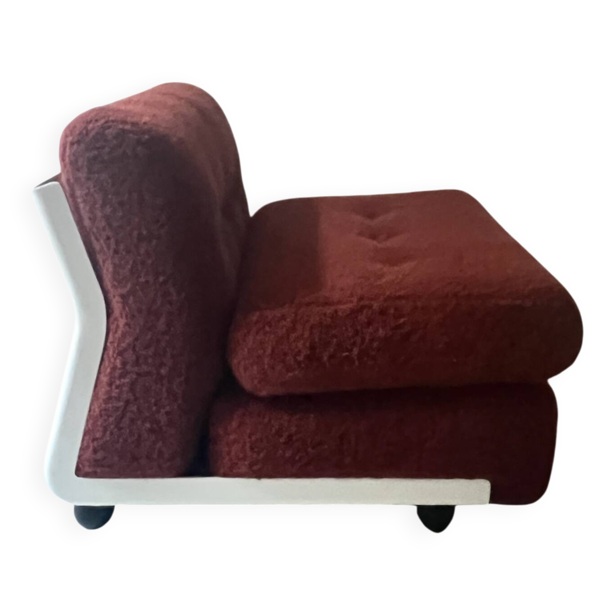Chauffeuse amanta Bellini en bouclette brique, C&B italia design 1970