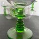 Set of 6 vintage emerald green stemmed glasses
