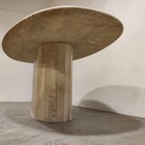 Vintage oval travertine dining table, 1970s