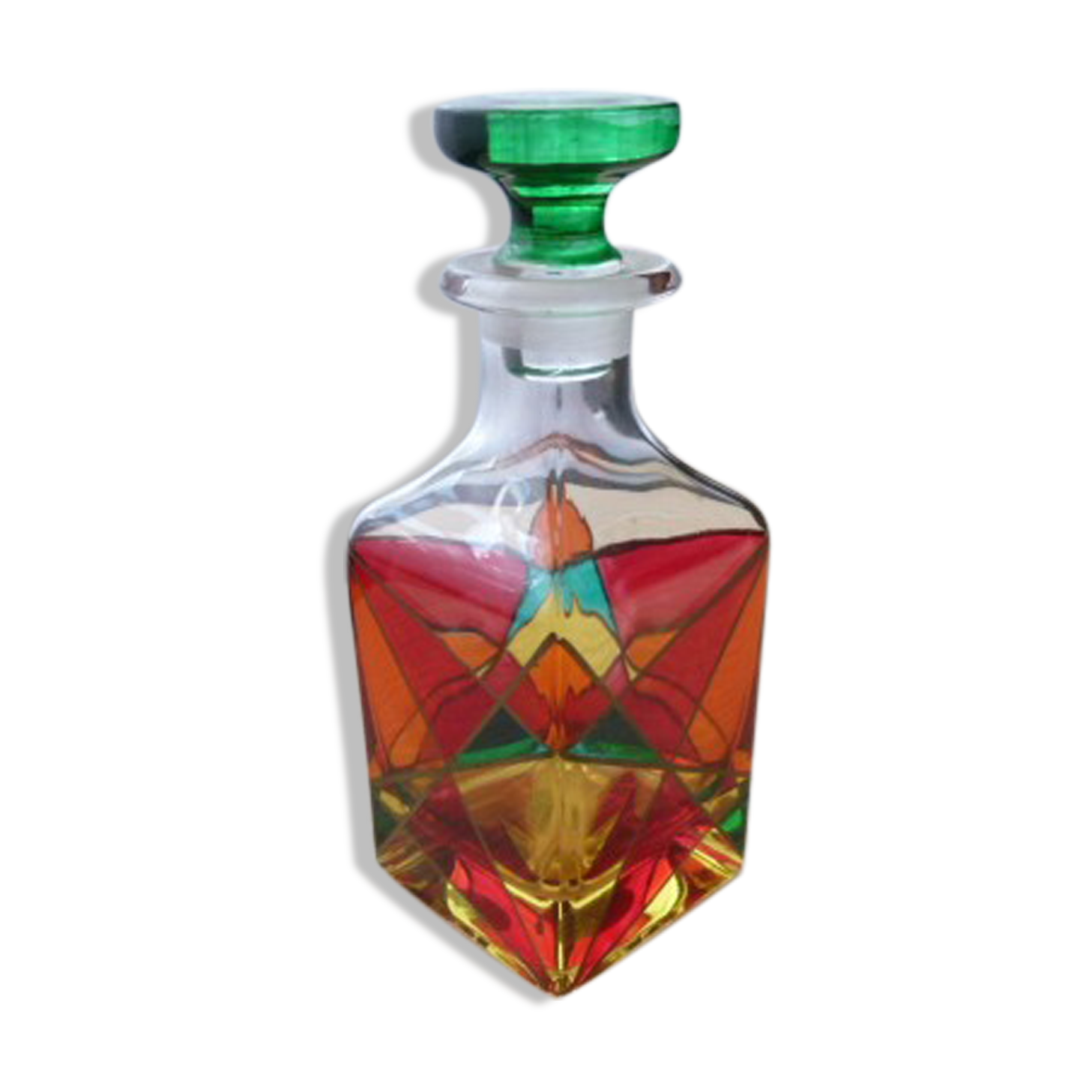RCR Crystal Perfume Bottle Colorful Cloisonné Décor