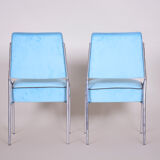Blue velvet Art Deco seating set made in 1940s Czechia