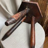 French tripod farm stool in wood, 1960s