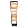 Column totem floor lamp in teak and frosted resin Scandinavian design