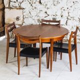 Vintage Scandinavian round teak table, 1960