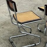 Set of Four Vintage Italian Tubular Chairs Bauhaus Style Marcel Breuer Circa 1970