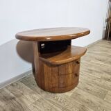 Solid teak TV table with swivel top, Silkeborg, Denmark, 1960s/1970s.