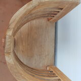 2 Colonial-style Semi-Moon Chairs in Exotic Wood