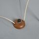 Lampadaire « Rocket » en bois, laiton et fibres, vers 1960