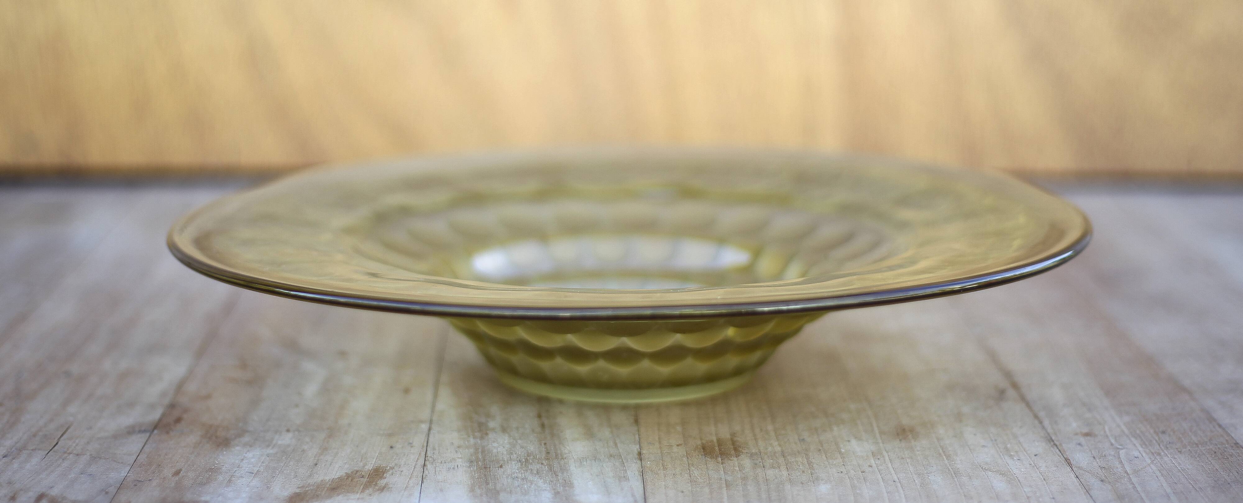 Art Deco molded glass bowl, fruit bowl, centerpiece