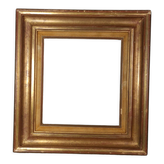 Frame wood hollow edges gilding gold leaf 44x41 cm, foliage 28x26 cm SB