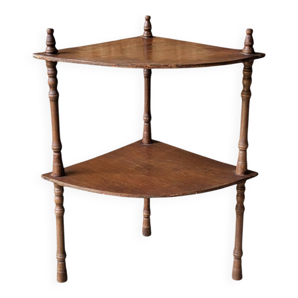 Etagère d'angle teinte acajou