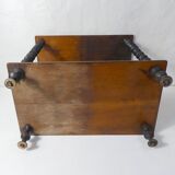 Antique wooden shelf with DMC spools – Industrial sideboard