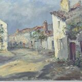Augizeau Gabriel Large Oil on Canvas Signed Titled Sigournais Vendée