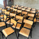 Lot de 50 chaises écoles bois et métal