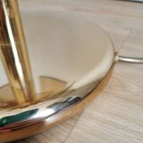 Lampe de bureau vintage en verre fumé : EGLO Leuchten, table dorée autrichienne des années 1980