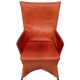 Gerard van der Berg Orange Leather Skirt Arm Chair 1980s