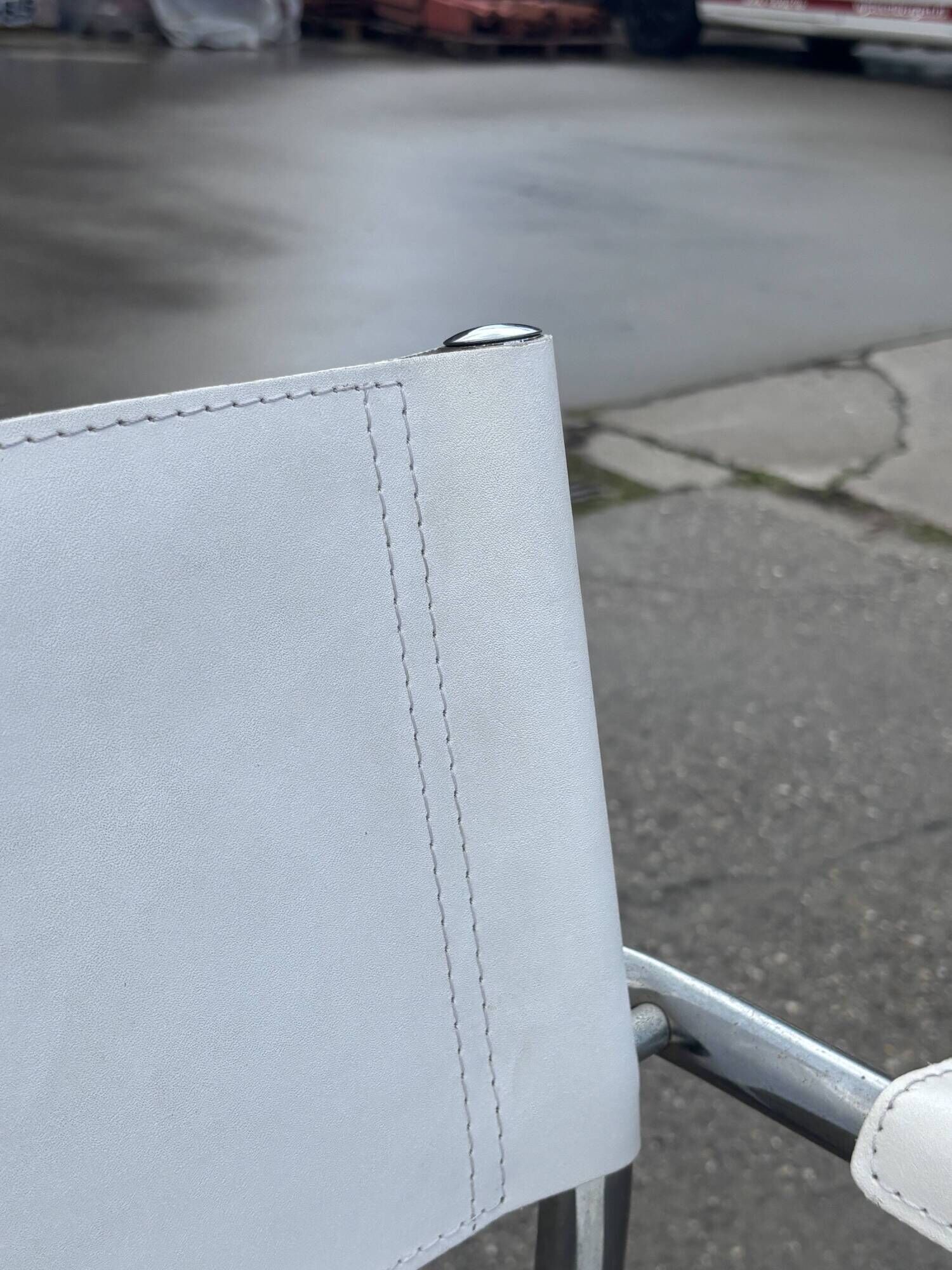 Set of 4 dining chairs in white, S34 Mart Stam/Marcel Breuer style Italy