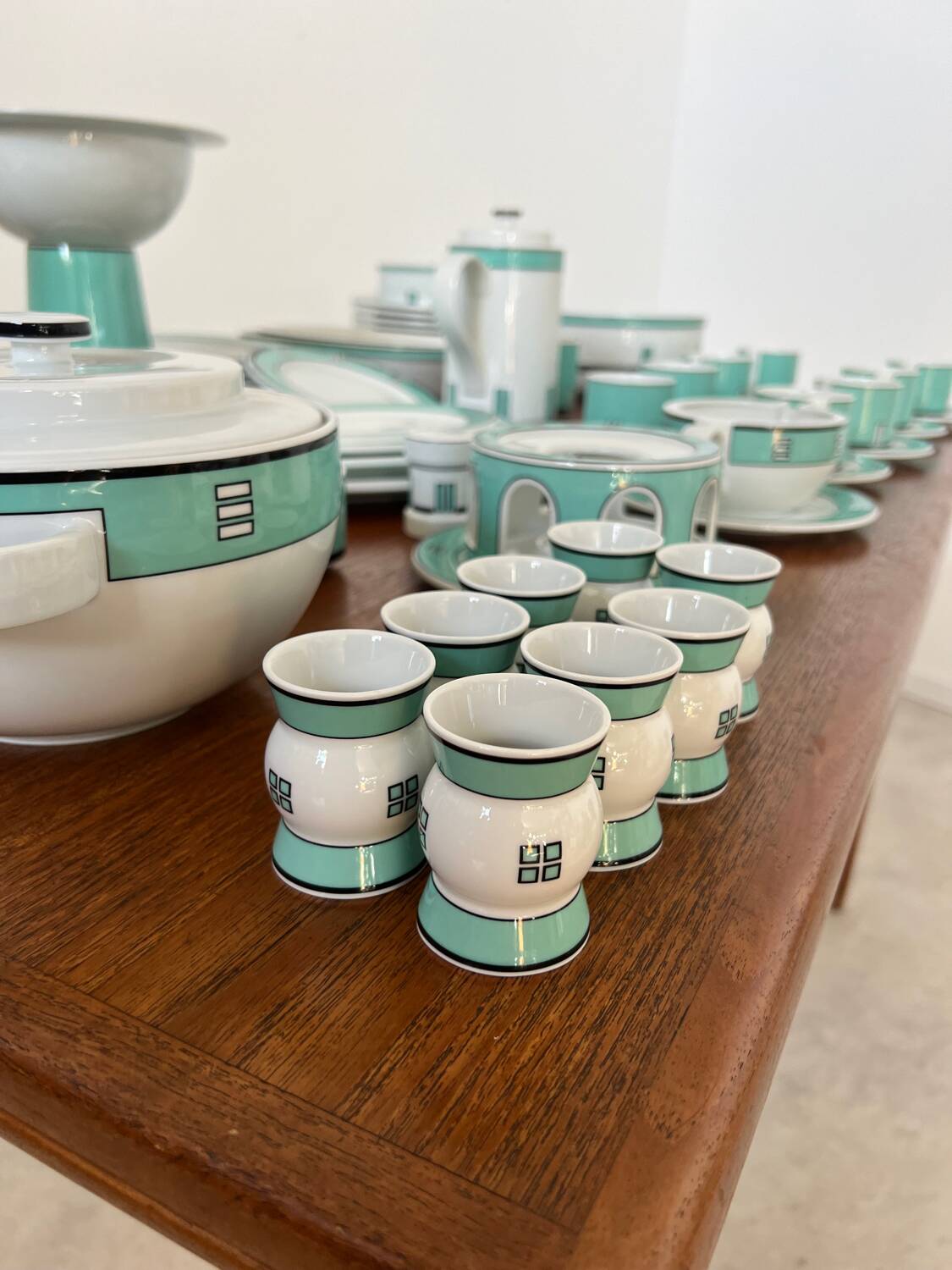 Vintage 72-piece tableware set Arzberg model Cult Focus postmodern bauhaus style