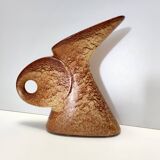 Brown Glazed Ceramic Tulip Vase by Giovanni Bertoncello for Schiavon