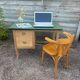 Vintage desk with green Formica top – 1960s/70s