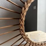 Vintage rattan sun mirror