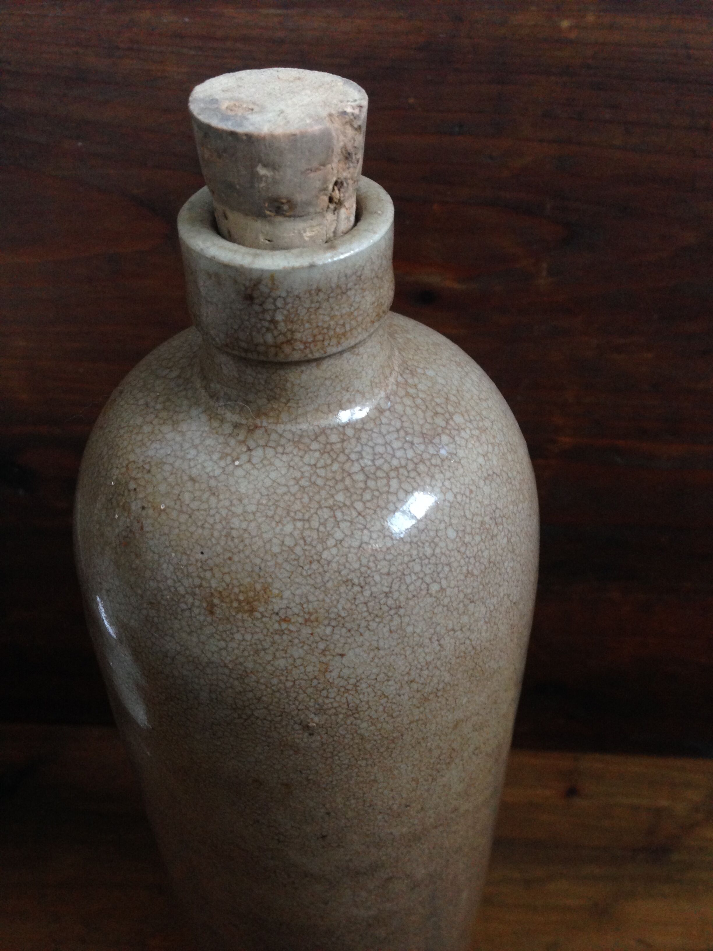 Enamelled stoneware bottle