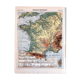 Physical map of France 1929