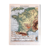 Physical map of France 1929