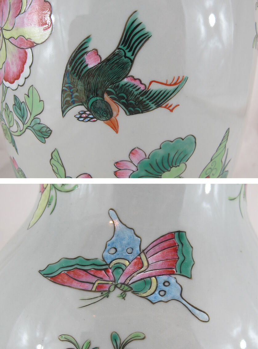 Vase chinois famille rose fin 19è début 20è siècle