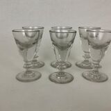 Lot de 6 verres cul épais bar bistrot ancien vintage