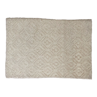 Hand-knotted wool rug off white 60x90cm