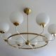Suspension XXL Vintage Italy, 50s, Brass and Glass